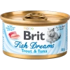 БРИТ консервы для кошек Fish Dreams Форель и тунец 80г