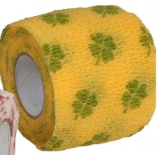 Pet-Flex бинт самофикирующийся (KRUUSE) желтый с  клевером